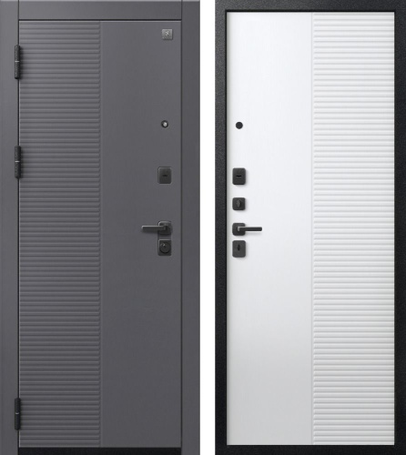 Центурион В-18 Чёрный муар+МДФ Кашемир графит - Кашемир белый